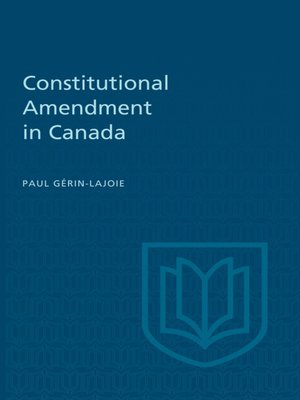 cover image of Constitutional Amendment in Canada
